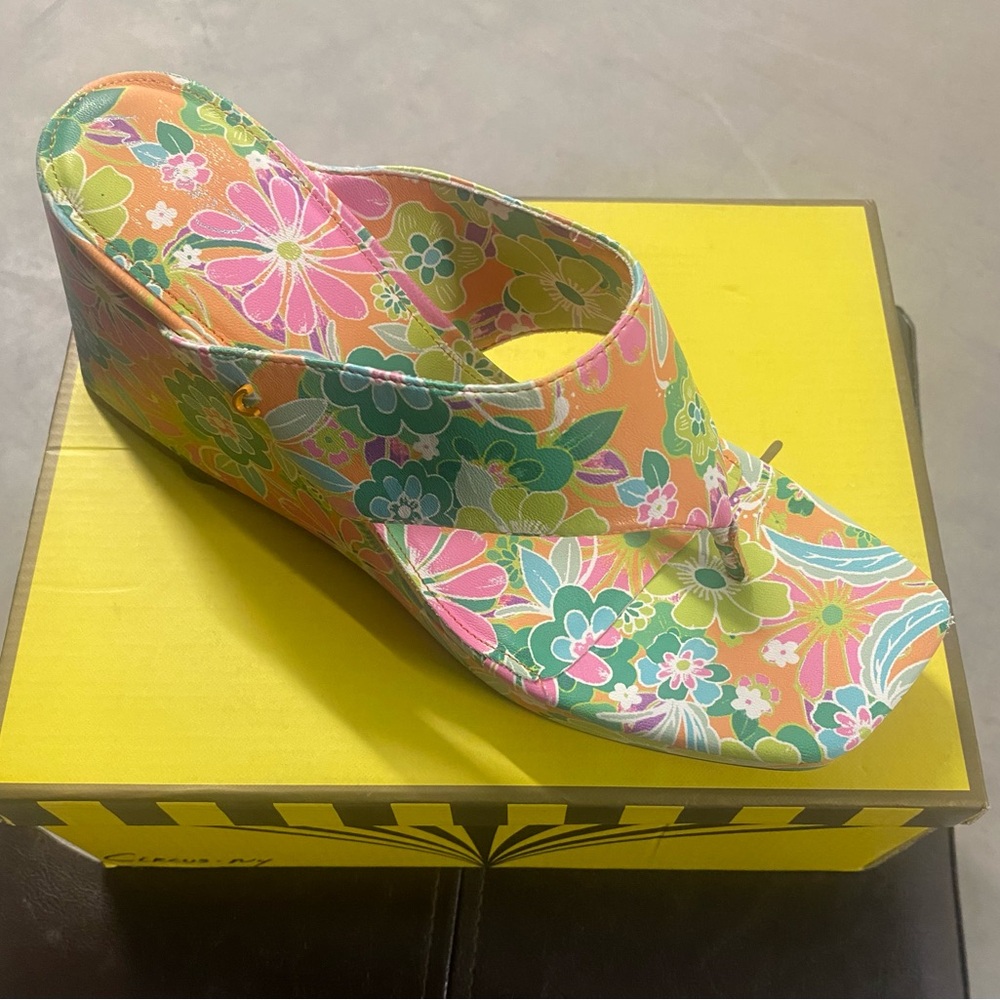Circus by Sam Edelman Pastel Floral Wedge Sandals with Platform Sole